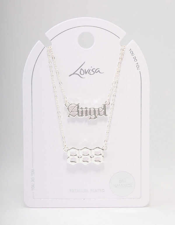 Silver Plated Angel Number '888' Necklace Pack