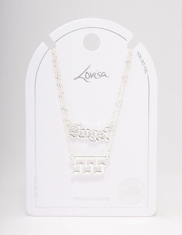 Silver Plated Angel Number '555' Necklace Pack