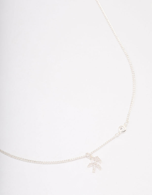 Silver Plated Sagittarius Necklace With Cubic Zirconia Pendant