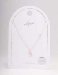 Silver Plated Capricorn Necklace With Cubic Zirconia Pendant - link has visual effect only