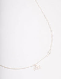 Silver Plated Aquarius Necklace With Cubic Zirconia Pendant - link has visual effect only
