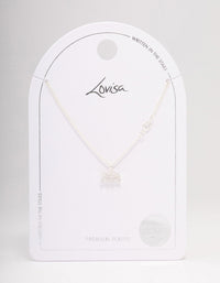 Silver Plated Aquarius Necklace With Cubic Zirconia Pendant - link has visual effect only