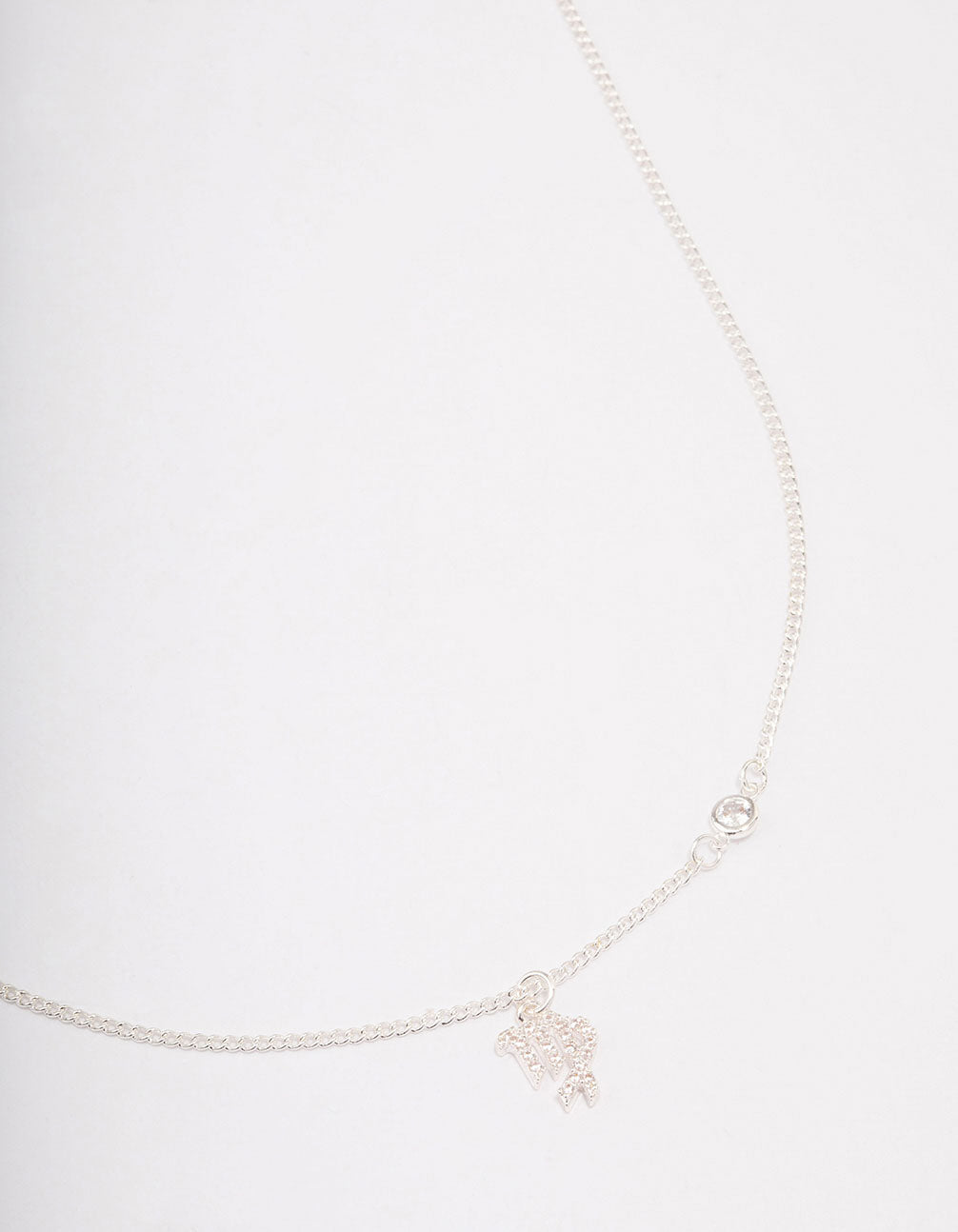 Silver Plated Virgo Necklace With Cubic Zirconia Pendant