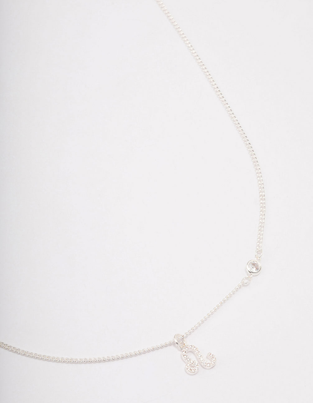 Silver Plated Leo Necklace With Cubic Zirconia Pendant