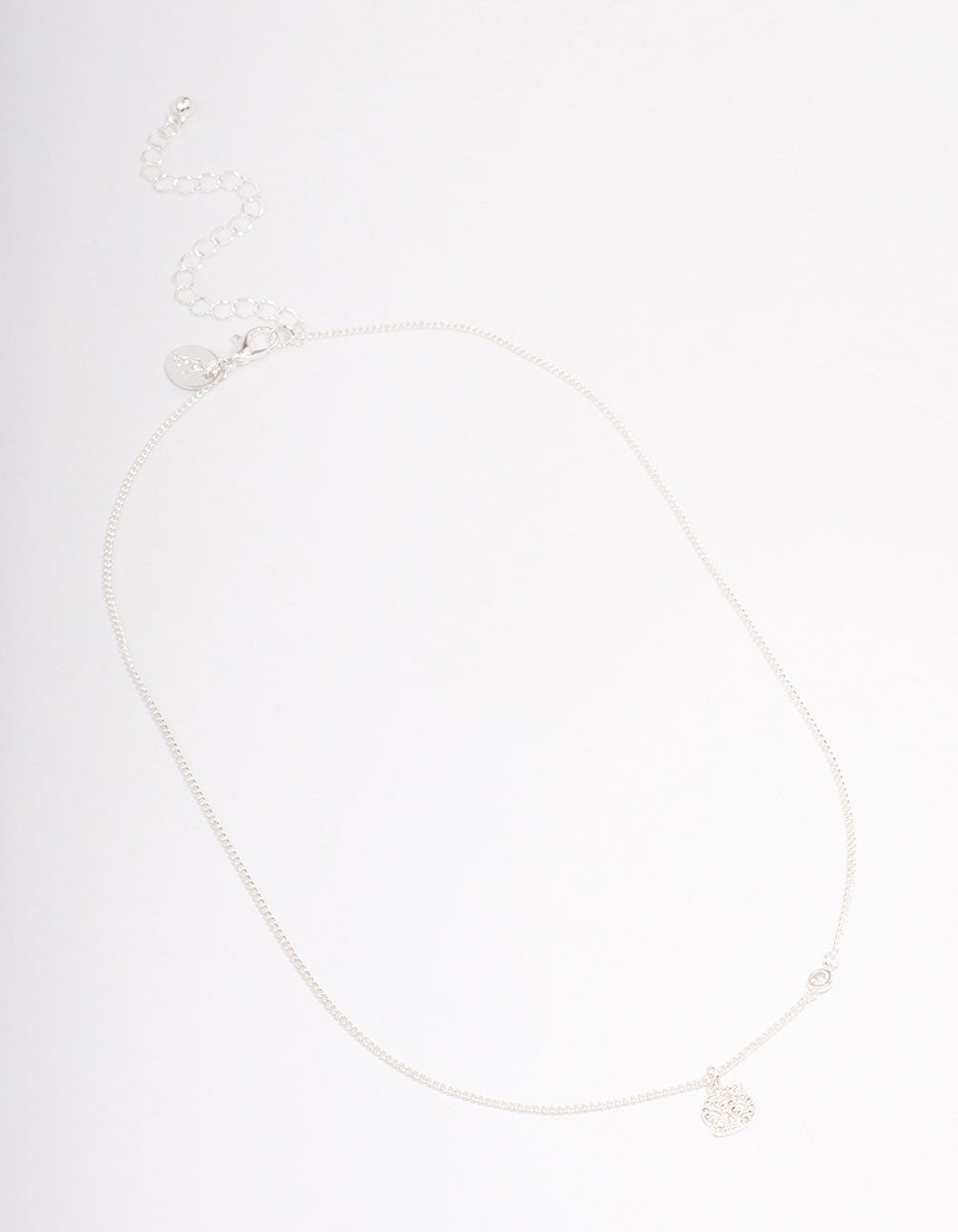 Silver Plated Cancer Necklace With Cubic Zirconia Pendant