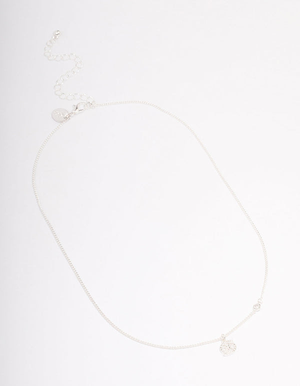 Silver Plated Cancer Necklace With Cubic Zirconia Pendant