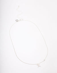 Silver Plated Gemini Necklace With Cubic Zirconia Pendant - link has visual effect only