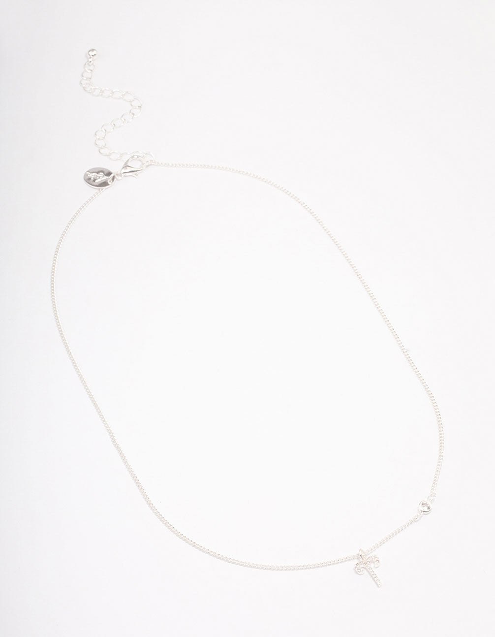 Silver Plated Aries Necklace With Cubic Zirconia Pendant