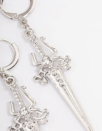 Silver Drop Hoop Earrings - link has visual effect only