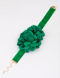 Green Double Flower Corsage Choker - link has visual effect only