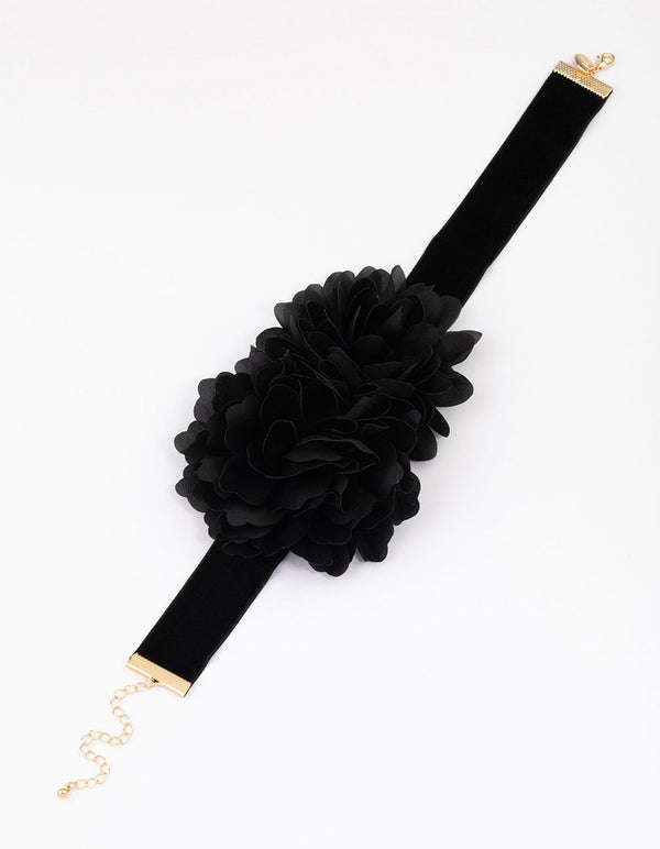 Black Thick Cord Corsage Choker