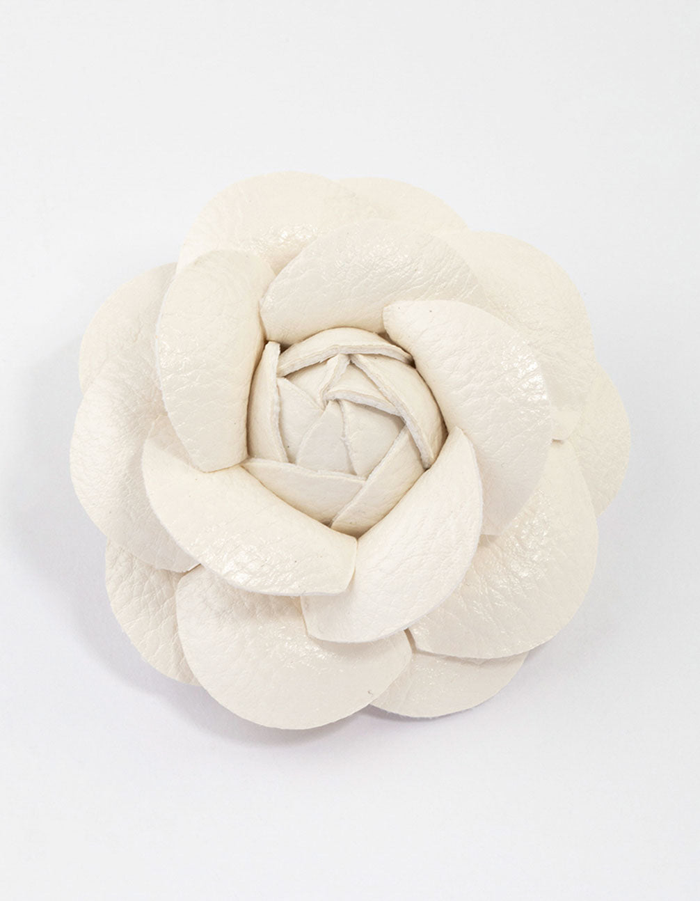 White Faux Leather Corsage