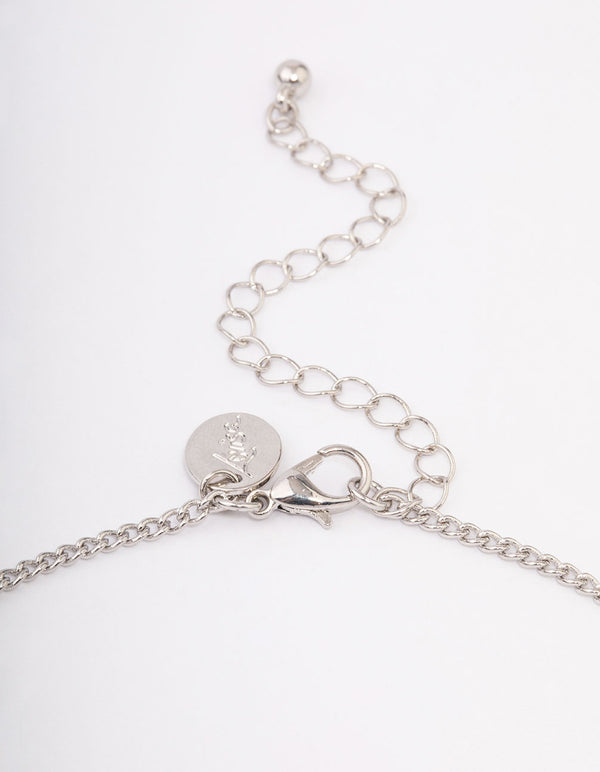 Silver Cubic Zirconia Mixed Marquise Snake Necklace