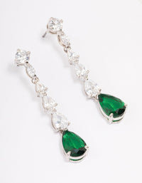 Silver Multi Cubic Zirconia Teardrop Earrings - link has visual effect only