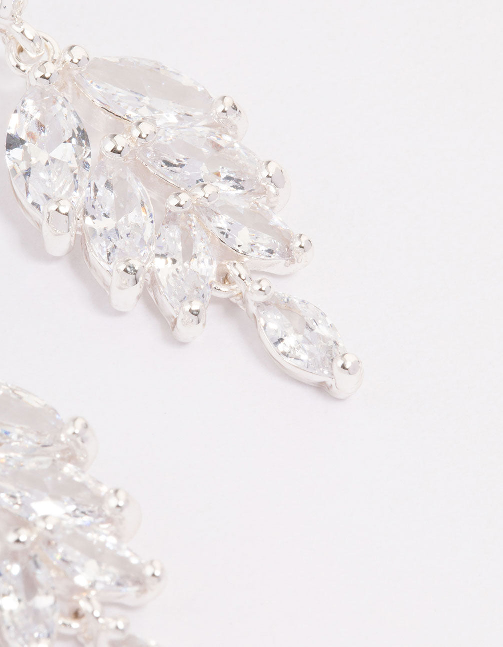 Silver Cubic Zirconia Drop Statement Earrings