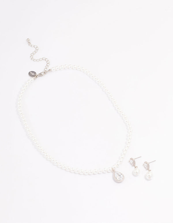 Silver Multi Cubic Zirconia Jewellery Set