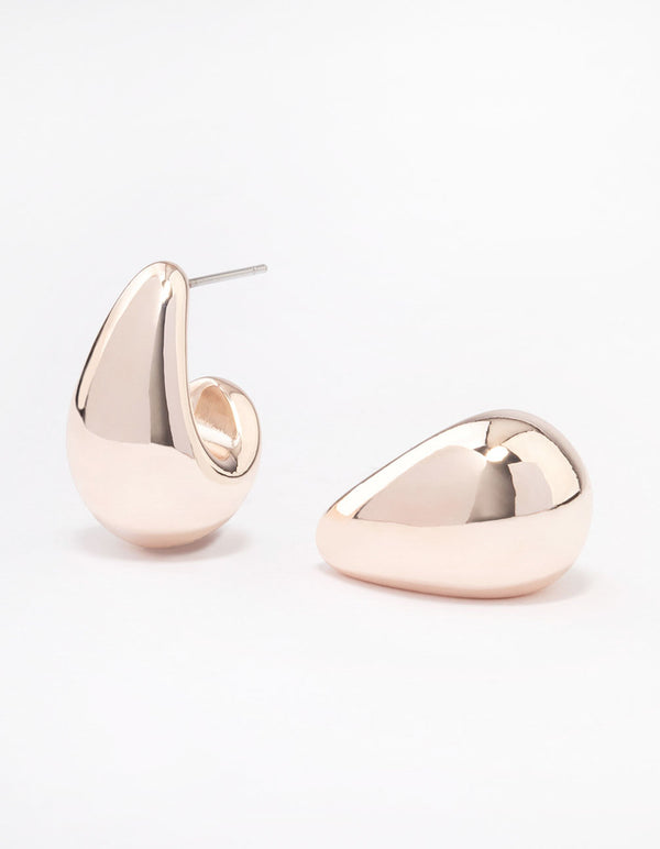 Rose Gold Plated Bubble Drop Stud Earrings