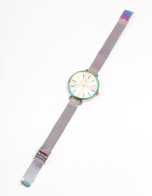 Coated Black Slim Mesh Watch