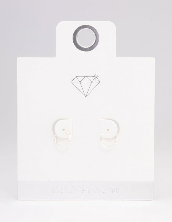 Sterling Silver Hoop Earrings 10mm