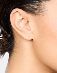 Sterling Silver Baby Cubic Zirconia Stud Earrings - link has visual effect only