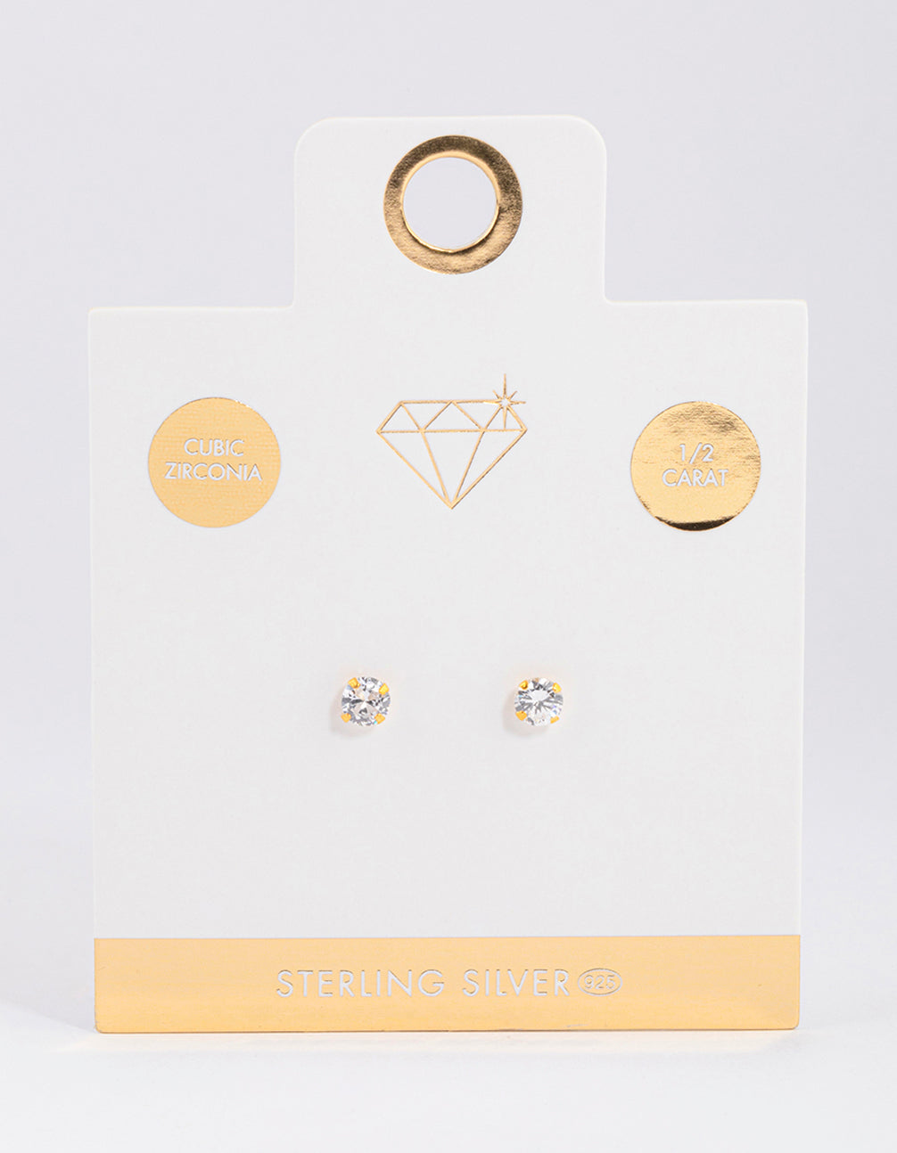 Gold Plated Sterling Silver Dainty Stud Earrings