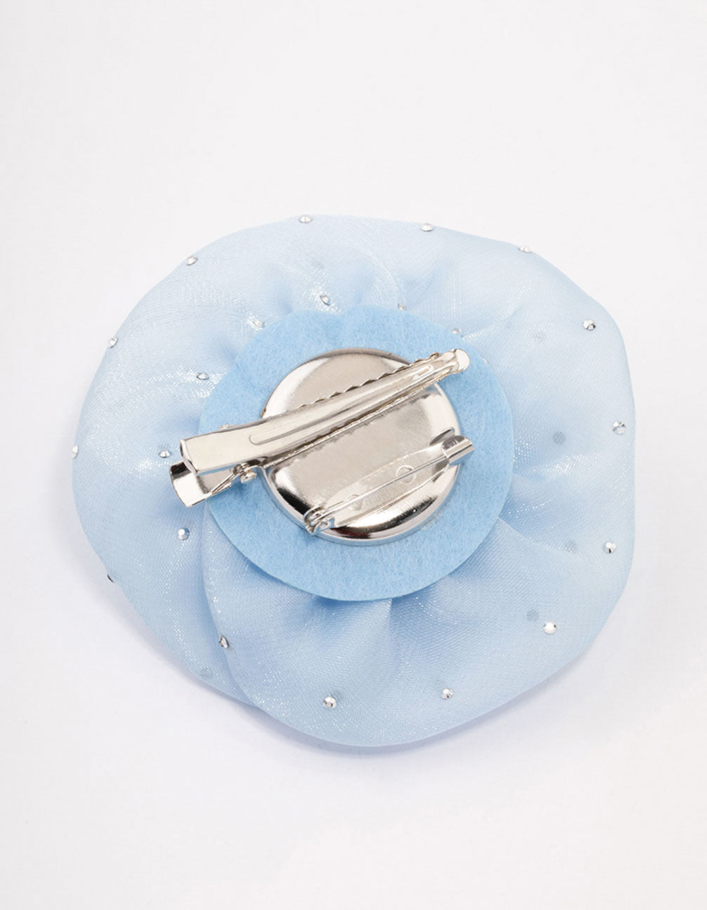 Blue Diamante Rosette Brooch & Hair Clip