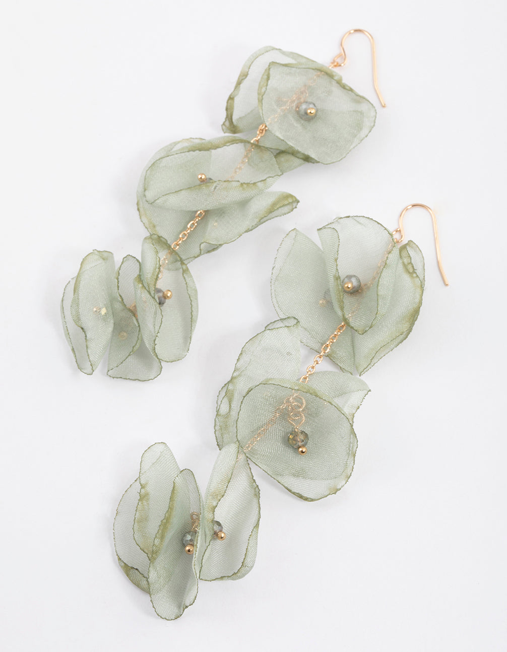 Gold Petal Drop Earrings