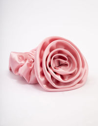 Pink Fabric Rosette Hair Scrunchie - link has visual effect only