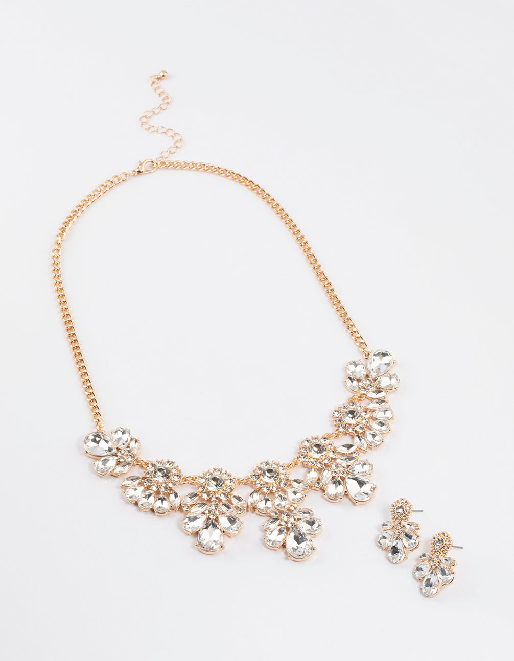 Gold Mixed Stone Detail Jewellery Set