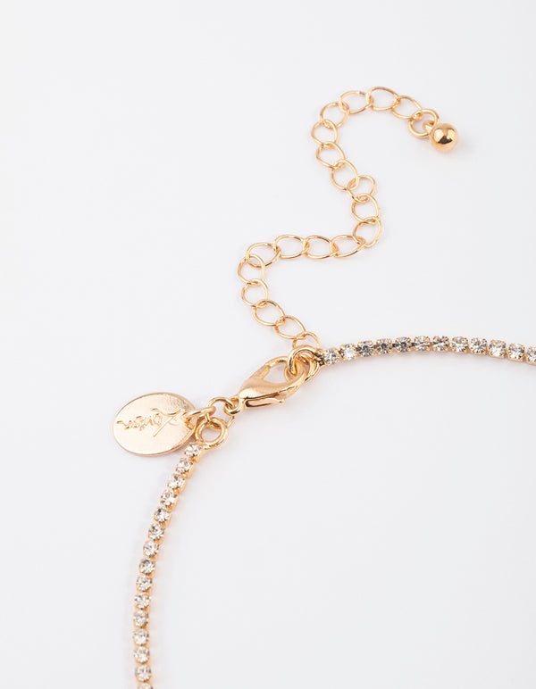 Gold Dainty Ribbon Y-Shaped Necklace