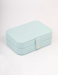 Blue Faux Leather Large Vanity Jewellery Box - link has visual effect only