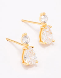 Gold Plated Sterling Silver Pear Crystal Drop Earrings - link has visual effect only