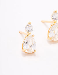 Gold Plated Sterling Silver Pear Crystal Drop Earrings - link has visual effect only