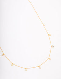 Gold Plated Sterling Silver Cubic Zirconia Droplet Pendant Necklace - link has visual effect only