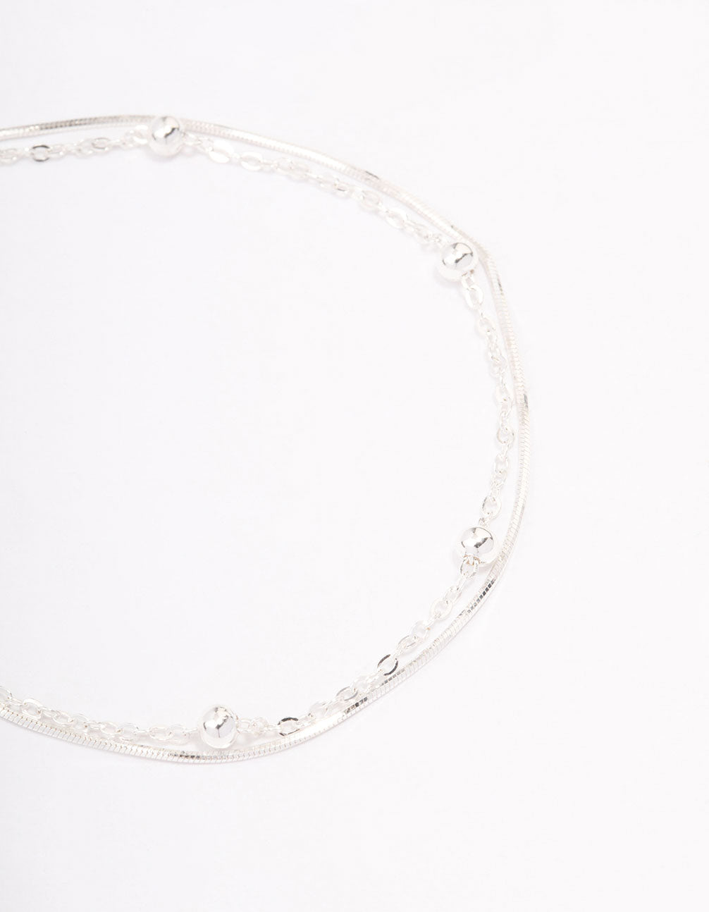 Sterling Silver Snake Chain Ball Bracelet