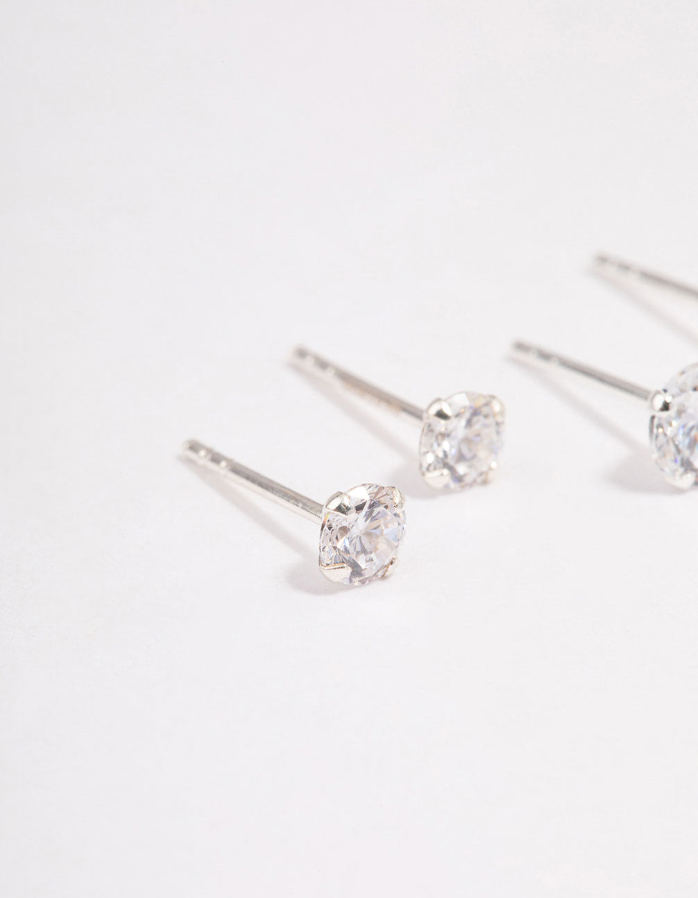 Sterling Silver Graduating Cubic Zirconia Earring 3-Pack
