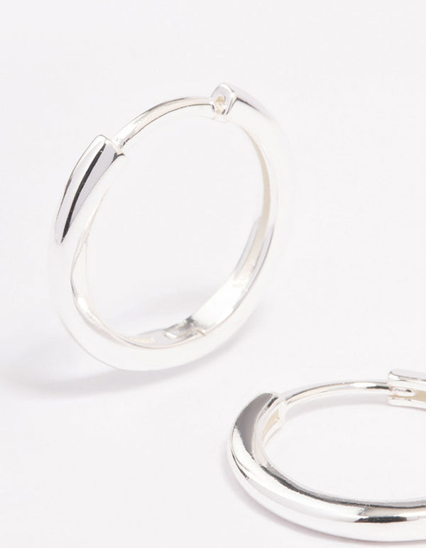 Sterling Silver Huggie Earrings 16mm