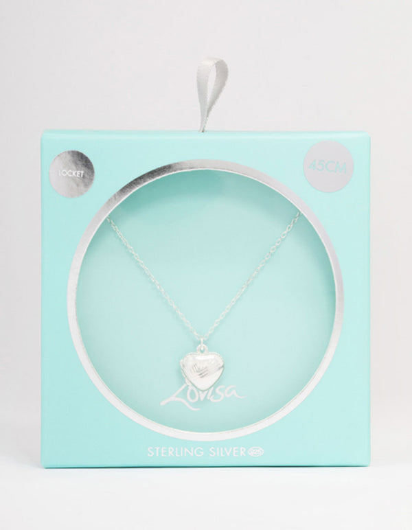 Sterling Silver Heart Locket Pendant Necklace