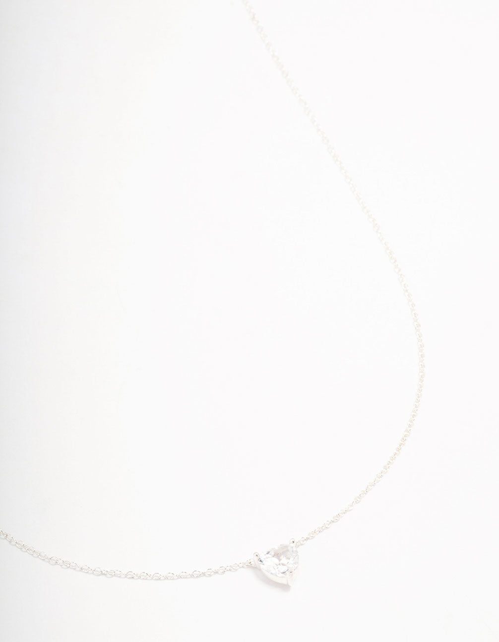 Sterling Silver Cubic Zirconia Heart Pendant Necklace