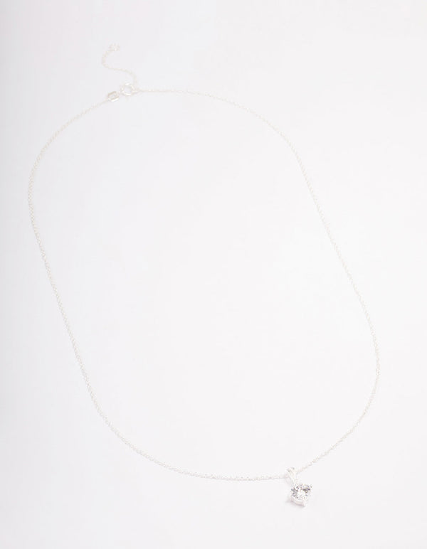 Sterling Silver Solitaire Pendant Necklace