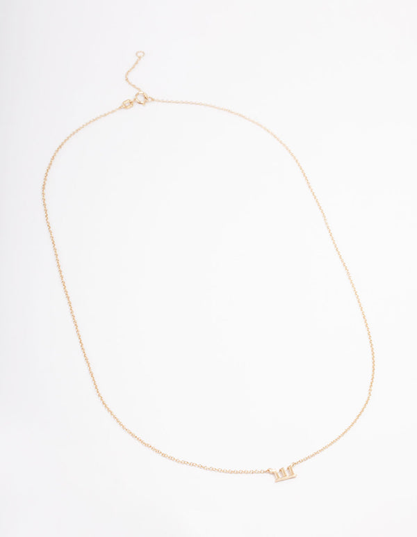 Gold Plated Sterling Silver 111 Angel Number Pendant Necklace