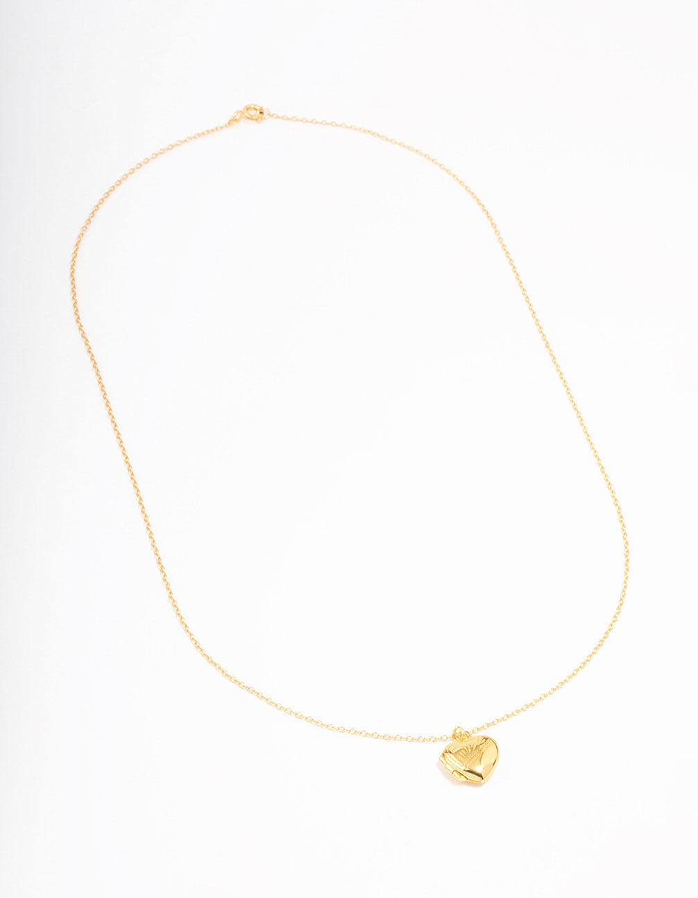 Gold Plated Sterling Silver Heart Locket Pendant Necklace