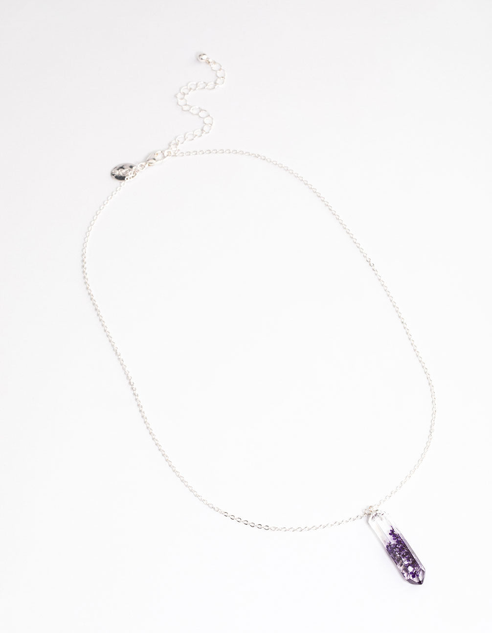 Silver Flower Shard Pendant Necklace