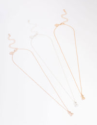 Mixed Metal Mini Teddy Necklace 3-Pack - link has visual effect only