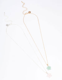 Mixed Metal Semi-Precious Star Necklace Pack - link has visual effect only