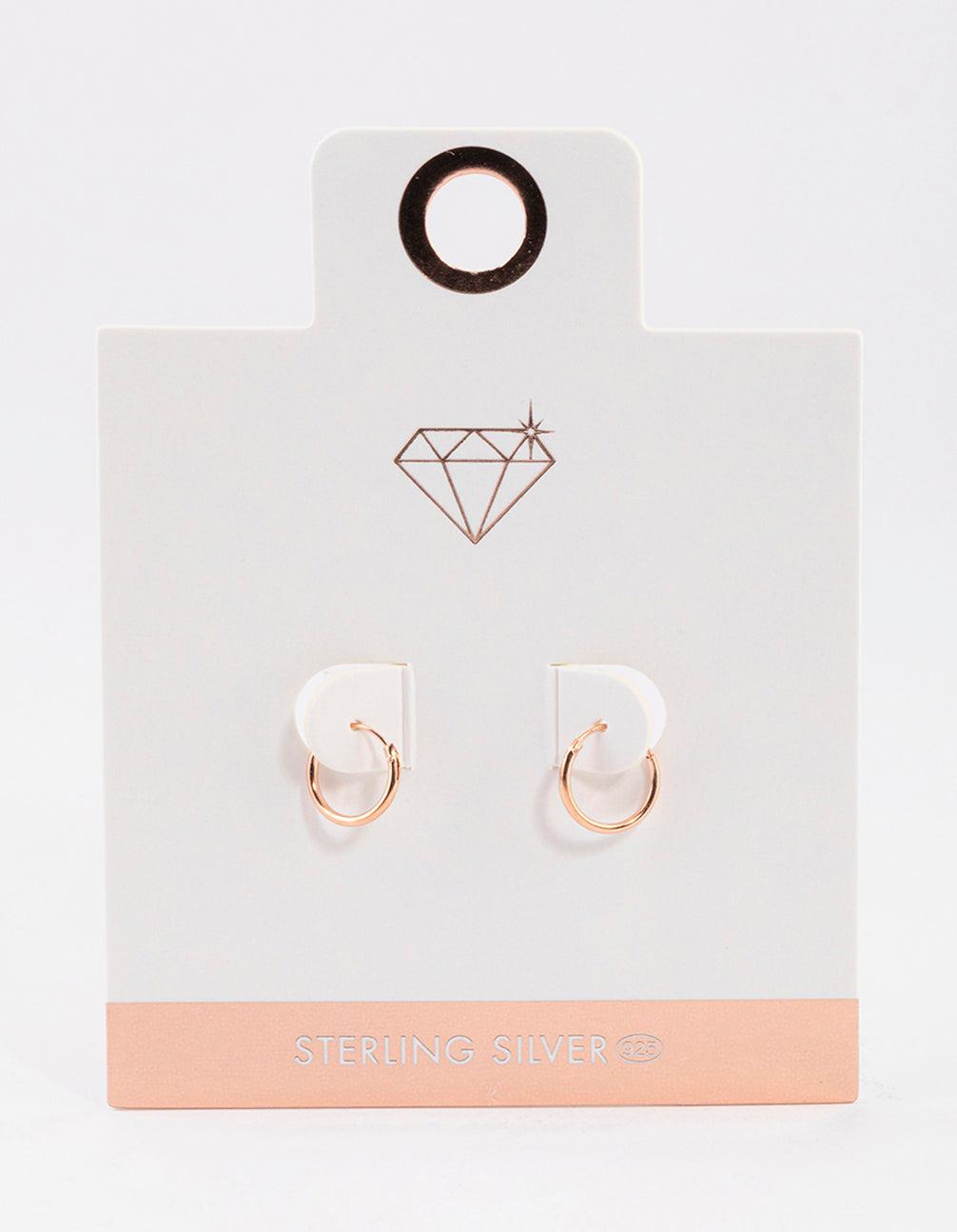 Rose Gold Plated Sterling Silver Hoop Earrings 10mm