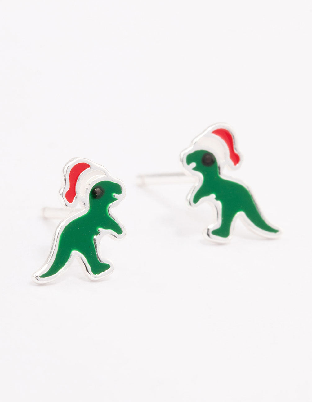 Sterling Silver Dinosaur Stud Earrings