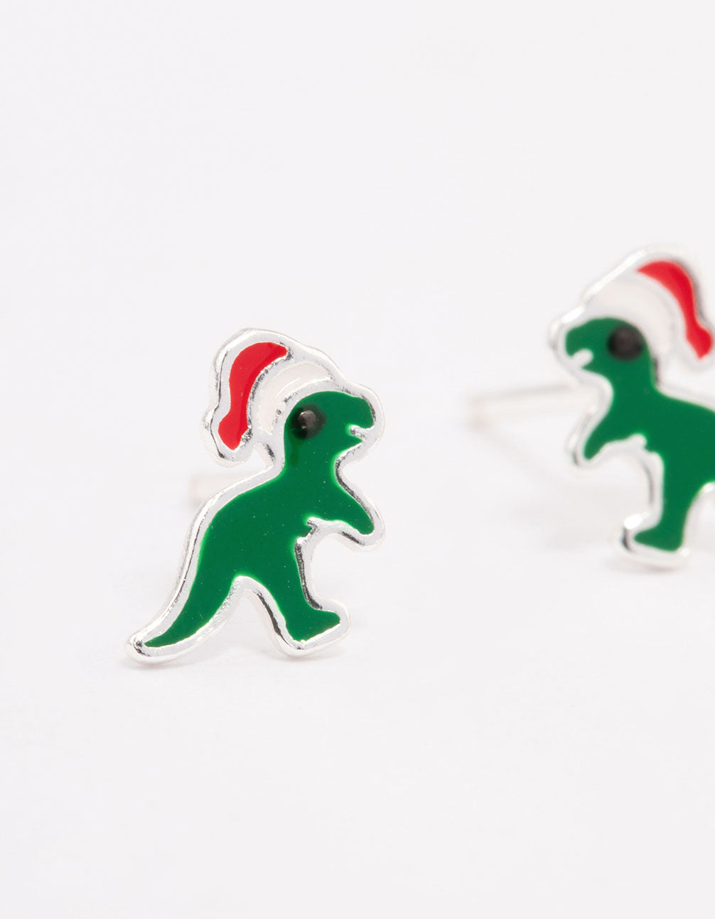 Sterling Silver Dinosaur Stud Earrings