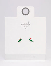 Sterling Silver Dinosaur Stud Earrings - link has visual effect only