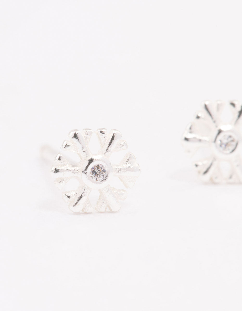 Sterling Silver Snowflake Stud Earrings